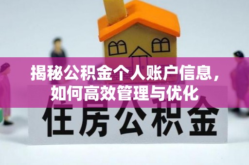 芎林揭秘公积金个人账户信息，如何高效管理与优化