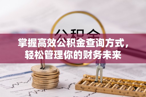 芎林掌握高效公积金查询方式，轻松管理你的财务未来
