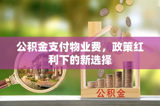 芎林公积金支付物业费，政策红利下的新选择